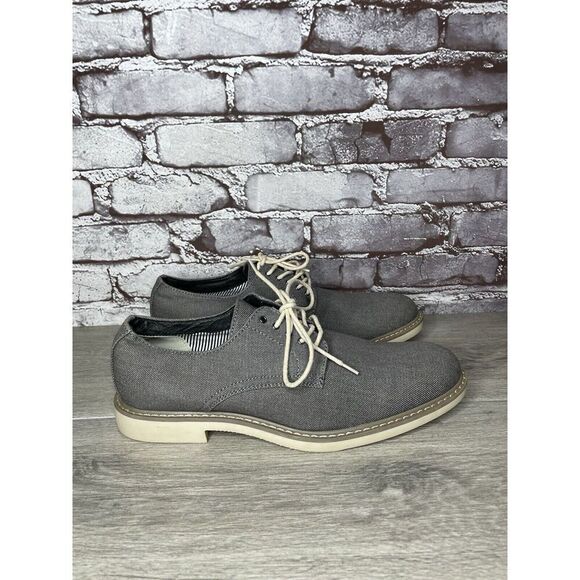 Public Opinion Gray Derby Oxfords Textured Fabric Casual Lace Up Shoes Men 9.5M - Picture 4 of 16